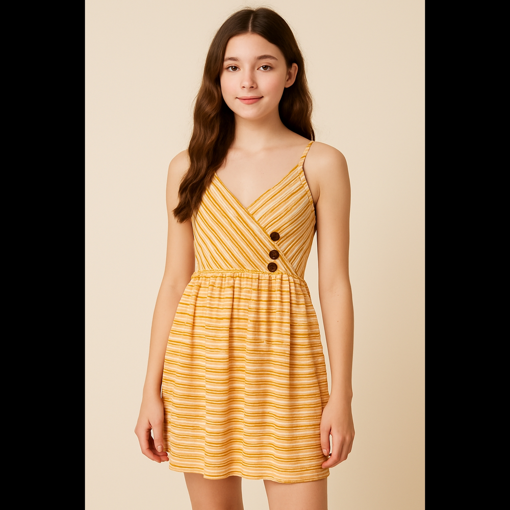 Altar'd State Candy Corn Striped Fit &‎ Flare Skater Mini Sundress S